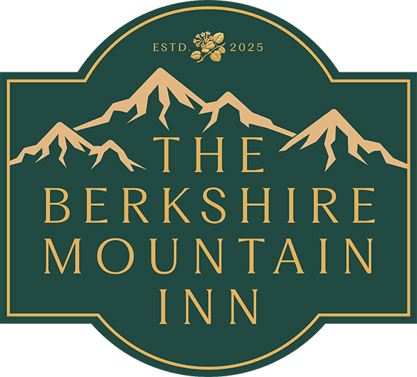 Logo of The Berkshire Mountain Inn featuring mountains and the year established, 2025.